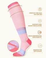 Chaussettes de compression personnalisées avec logo, 15-20 mmHg, épaisses, en coton doux, respirantes, confort toute la journée, pour infirmières, voyages, chaussettes de compression longues