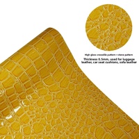 Cuir synthétique PVC gaufré effet crocodile brillant 0,5 mm en gros pour sacs à main, chaussures, artisanat et décoration de surfaces de table