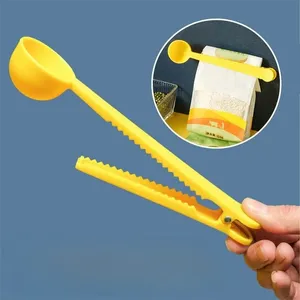 Cuchara de café 2 en 1 con pinza, cuchara de café de plástico con clip de sellado, cuchara medidora multifunción creativa para cocina, 1 ud. - Product Image 5