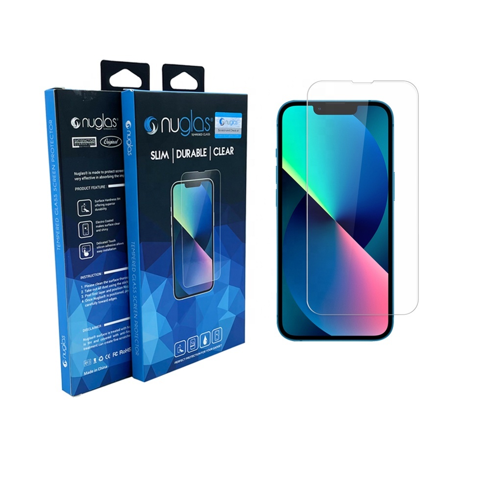 Nuglas оптовая цена 9H защитное стекло 2.5D Защита экрана для iPhone 13 закаленное стекло