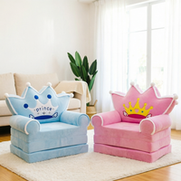 Plüschiges, faltbares Kindersofa-Bett 2-in-1, wandelbare Cartoon-Tasche mit waschbarem Bezug, geeignet für Kinderzimmer und Wohnzimmer