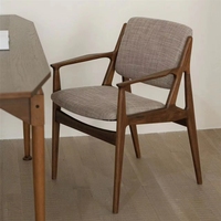 Chaises de salle à manger en bois massif de style nordique, très vendues, avec revêtement en tissu, pour hôtel, restaurant, café, chaise rembourrée en noyer