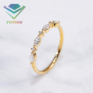Anillo de compromiso y boda para mujer, personalizado, de oro de 10K, 14K, 18K, con diamante cultivado en laboratorio CVD/HTHP, corte redondo/marquesa/ovalado, certificado IGI, ideal como regalo. - Product Image 1