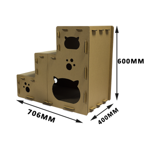 Venda Direta da fábrica Três Pisos de Escadas Montar Cartão Casa Ondulada <span class=keywords><strong>DIY</strong></span> <span class=keywords><strong>Cat</strong></span> <span class=keywords><strong>Scratcher</strong></span> para <span class=keywords><strong>Cat</strong></span> Coçar - Product Image 2