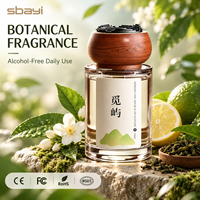 Diffuseur d'arômes pour voiture en bois de Sapele et gypse naturel, longue durée, avec support en verre pour liquide 160 ml, pour camion, fourgonnette, SUV, intérieur de voiture
