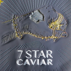 Étiquette autocollante personnalisée imperméable en feuille d'or gaufrée pour boîte de conserve de caviar, idéale pour les contenants métalliques et le caviar congelé - Product Image 2