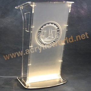 Custom Acrylic Podium with LED Light Illuminated Speech <b>Stand</b> for Events and Presentations - Product Image 4
