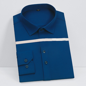 Chemise boutonnée pour homme, style décontracté chic, en tissu coton et polyester, design classique, manches longues, confortable - Product Image 4