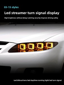 Per 03-15 Mazda 6 modificato lente Laser <span class=keywords><strong>Bugatti</strong></span> luce di marcia diurna indicatore di direzione nuovo gruppo faro 6000k colore 12V - Product Image 3