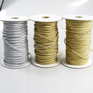 3mm 5mm 6mm ゴールド シルバー ブラウン ブラック メタリック 太め 編み込み スータッシュコード トリム DIY - Product Image 6