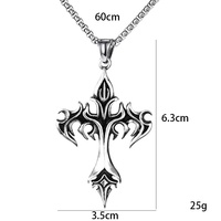 Collier en diamant de marque de mode hip-hop, croix de flamme en titane, pendentif simple, unisexe, rétro, couple, chaîne en bambou, bijoux