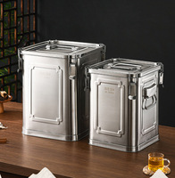 Boîtes de conservation alimentaire empilables en acier inoxydable 304, hermétiques et anti-fuite, pour riz, huile, grains de café, de 5L, 13L, 18L, 20L, 33L et 50L