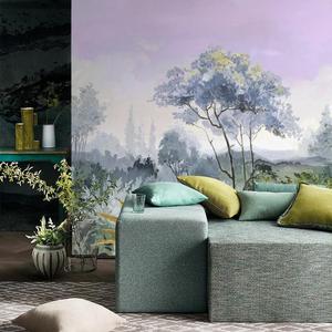 Carta da Parati Impermeabile in Stile Retrò Francese con Paesaggio Forestale e Fluviale per Decorazione Murale Domestica - Product Image 2