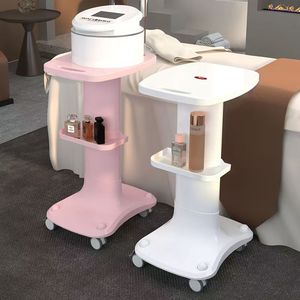 Carrito de Instrumentos para Centro de Belleza, Carrito de ABS para Máquinas de Belleza, Color Blanco y Rosa, para Salón de Belleza y Spa - Product Image 5