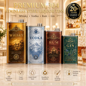 Mini flacon en acier inoxydable de 100 ml, portable et réutilisable, pour whisky, liqueur, emballage cadeau - Product Image 1