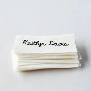 Custom Damask Woven Labels Clothing Main Labels Clothes Hem Tags T Shirt Woven Label