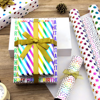 Nouveau arrivé vente chaude joyeux Noël feuilles de papier d'emballage cadeaux emballage rouleau papier d'emballage d'art personnalisé