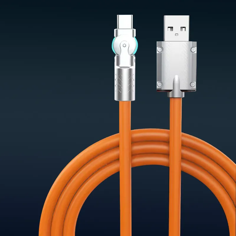 Conception Unique de chargement rapide OD6.0 câble USB C en alliage de Zinc Silicone câble de données Micro Type C pour iPhone Huawei