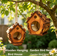 Nouvelle Arrivée Décoration de Jardin Extérieur Maison Suspendue en Bois Massif pour Oiseaux Cage à Perroquets & Boîte de Reproduction