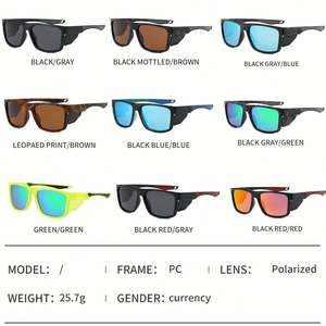 Lunettes de soleil polarisées carrées UV400 rétro 2025 personnalisables avec logo pour hommes et femmes, coupe-vent, pour la conduite, le cyclisme et le sport - Product Image 5