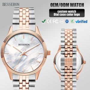 Reloj de Pulsera de Cuarzo de Lujo para Mujer 2024, 32 mm, Acero Inoxidable 316L, Esfera de Nácar, Correa de Cuero, Elegante - Product Image 1