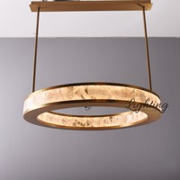 Entrée de luxe albâtre lustre pendentif LED luminaires