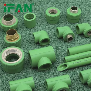 Raccords de tuyauterie PPR à prix d'usine IFAN Raccord de tube en plastique de couleur verte Clip de tuyau Raccords de tuyauterie PPR