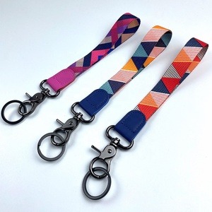 Kim loại vòng chìa khóa cổ Tay Wristlet tay giữ chìa khóa xe in ID dây đeo dây buộc Ngắn Logo xe PU da <span class=keywords><strong>Keychain</strong></span> cho phụ nữ - Product Image 3