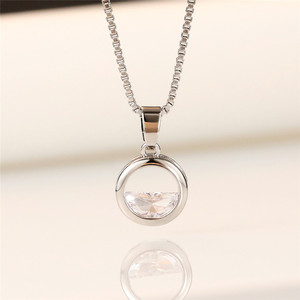 Collana con ciondolo a semicerchio in zircone per donna, stile semplice e fresco, catena per clavicola, gioiello. - Product Image 3