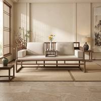 Canapé deux places Chesterfield en bois massif de style Mid-Century Modern avec revêtement en lin, design durable et écologique pour bureau et salon