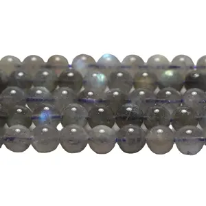 Wholesale Natural A+ Madagascar Labradorite Smooth Round strand stone loose beads for jewelry making design