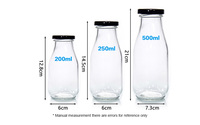 Vente en gros de haute qualité 200ml 250ml 500ml 1000ml emballage de boisson de jus de yaourt vide bouteille de lait en verre avec couvercle en métal