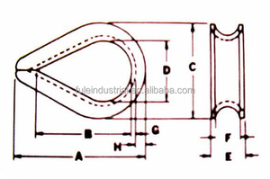 FULE Prix de gros Cossin de câble léger G411 en acier inoxydable 316 pour câble métallique rond ZP de 20 mm - Product Image 4