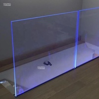 Balustrade en verre trempé pour escaliers d'extérieur, balustrade de commerce extérieur, en aluminium, canal u, avec lumière led, vente en gros