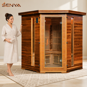 Hochwertige <span class=keywords><strong>FenYa</strong></span> SY-4017 Rotzeder Massivholz Infrarot-Lichtwellen-Sauna Maßgefertigt 1 Jahr Garantie Einfache Bedienung Direkt vom Hersteller - Product Image 1
