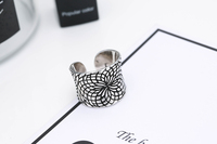 Bague Bohème Large Fleur Antique pour Femme et Homme, Bijou Gothique Punk Tendance pour Fête