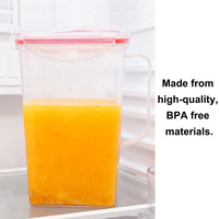Pichet à eau moderne en plastique PP personnalisé avec impression et logo, couvercle à rabat et poignée, 1,5 L, pour la rentrée scolaire