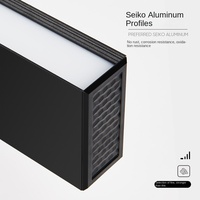 Luminaire suspendu linéaire LED anti-éblouissement en aluminium avec grille nid d'abeille 6000K IRC 90 pour bureaux, salles de réunion, supermarchés, usines