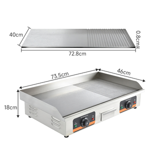 Plancha Eléctrica Comercial para <span class=keywords><strong>Restaurante</strong></span>, 4400W, Plancha de Sobremesa con Superficie Plana, Temperatura Ajustable, Acero Inoxidable - Product Image 2