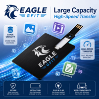 Flash Drive USB 2.0 Tipe-C Tipis Promosi Grosir untuk Kartu Kredit Bisnis, 512MB/1GB, Cetak Foto Kustom