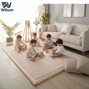 <span class=keywords><strong>Tapis</strong></span> de jeu pour bébé en velours corail épais, couleur unie, antidérapant, pliable, <span class=keywords><strong>tapis</strong></span> de sol rafraîchissant pour l'été, pour salle de jeux, pour ramper - Product Image 2