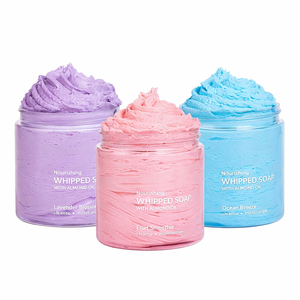 Produits CPNP personnalisés, 3 parfums, beurre à raser nourrissant à l'huile d'amande, savon fouetté pour éliminer la saleté, les points durs et adoucir - Product Image 1