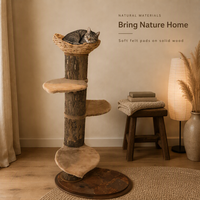 Arbre à chat USMILEPET, structure écologique, respectueuse des animaux, en chêne naturel, structure d'escalade pour chat, forme et couleur personnalisées pour chat d'intérieur