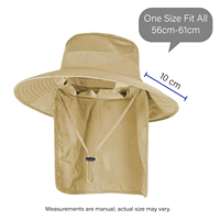 Topi matahari kuning untuk pria wanita dengan tutup leher UPF 50 + perlindungan UV topi Bucket tepi lebar topi memancing mendaki Safari