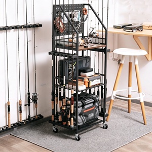 Boîte de rangement multi-niveaux pour matériel de pêche, étagère multifonctionnelle pour cannes à pêche, chariot de rangement pour moulinets, accessoires de pêche - Product Image 3