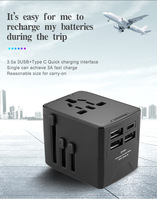 Adaptateur de charge universel de voyage haute performance 1500W QC3.0 avec charge rapide USB Type-C et 3 ports USB pour appareil photo et écouteurs
