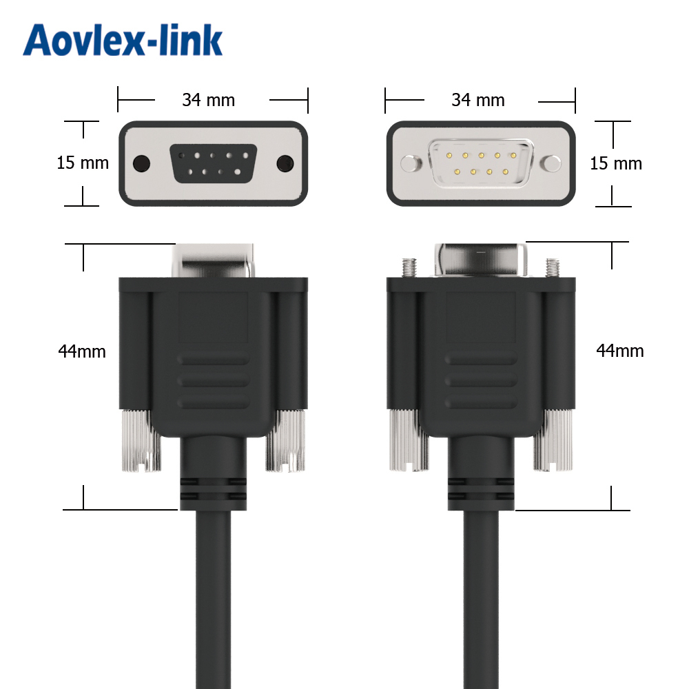 10 pieds (3 M) d-sub 9Pin câble RS 232 Série DB9 Mâle à Femelle Câble moulé pour scanner/Modem/imprimante /traceur/caméra