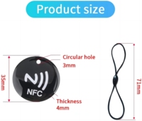 Porte-clés époxy 13.56MHz RFID Étiquette de carte IC époxy NFC