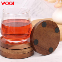 Sous-verres en bois personnalisés WOQI avec logo, lot de 6 pièces pour la protection de la table basse, ferme, bureau, bar
