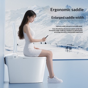 Clean Minimalist Intelligent One Piece Toilet Thin <b>White</b> Surround Light Manual Control Knob Heated Wash Seat Bathroom WC Villa - Product Image 3